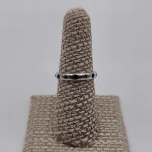 Size 7 Sterling Silver Blue Cubic Zirconia And Stars Ring A2166